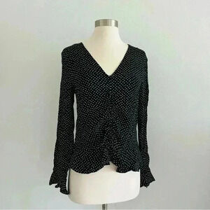 H&M Polka Dot Blouse Top Sz 2 Classic Style
